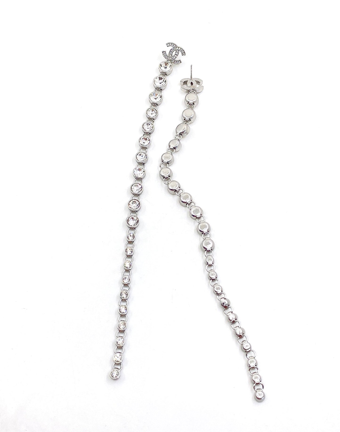 Chanel Long Crystals 18K Gold Earrings