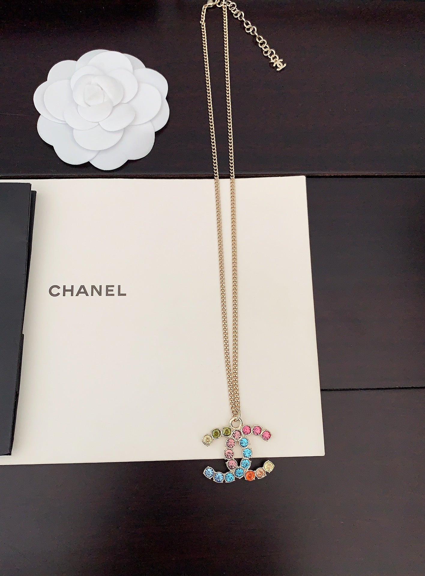 Chanel Color Crystals 18K Gold Necklace