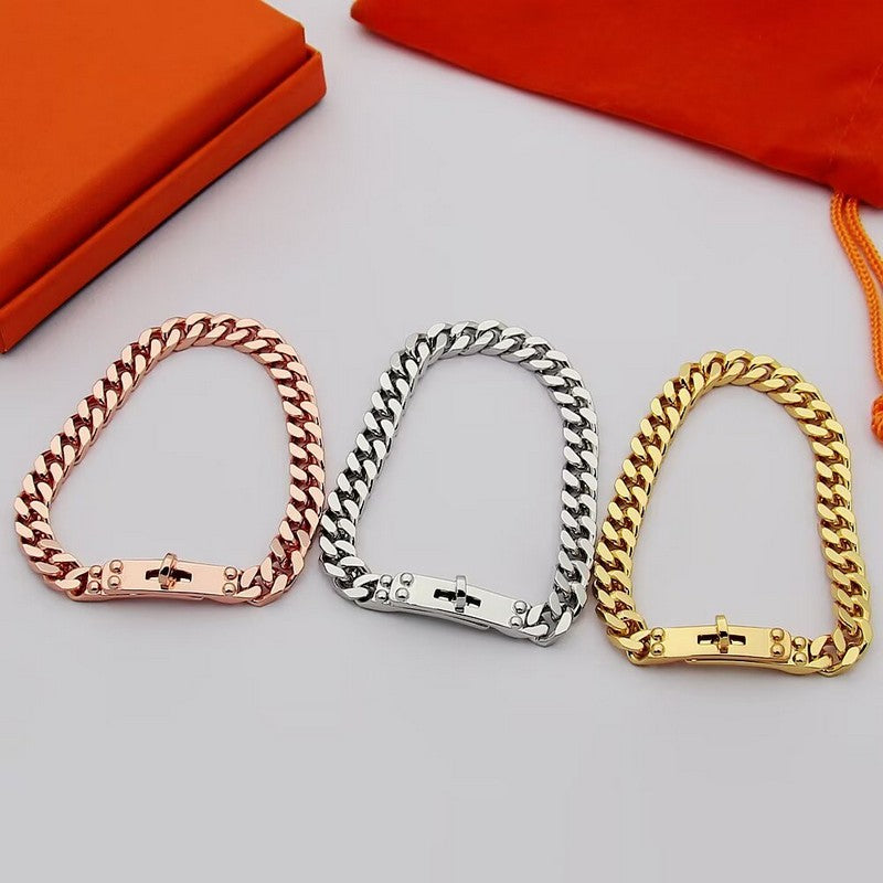 Hermes Kelly Chain 18K Gold Bracelet