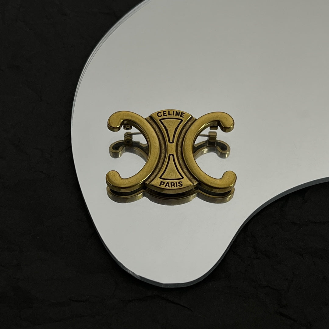 Celine Vintage 18K Gold Brooch