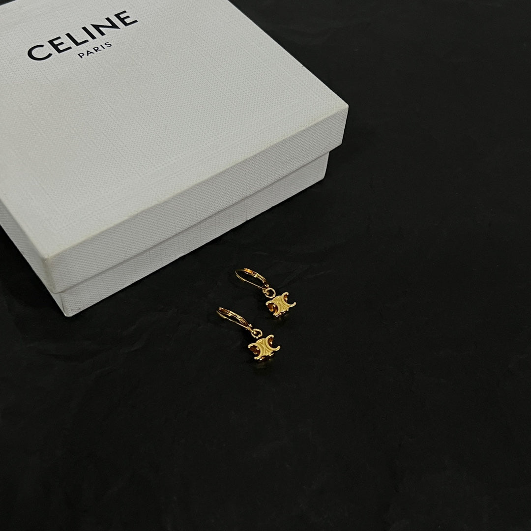 Celine Solitaire 18K Gold Earrings
