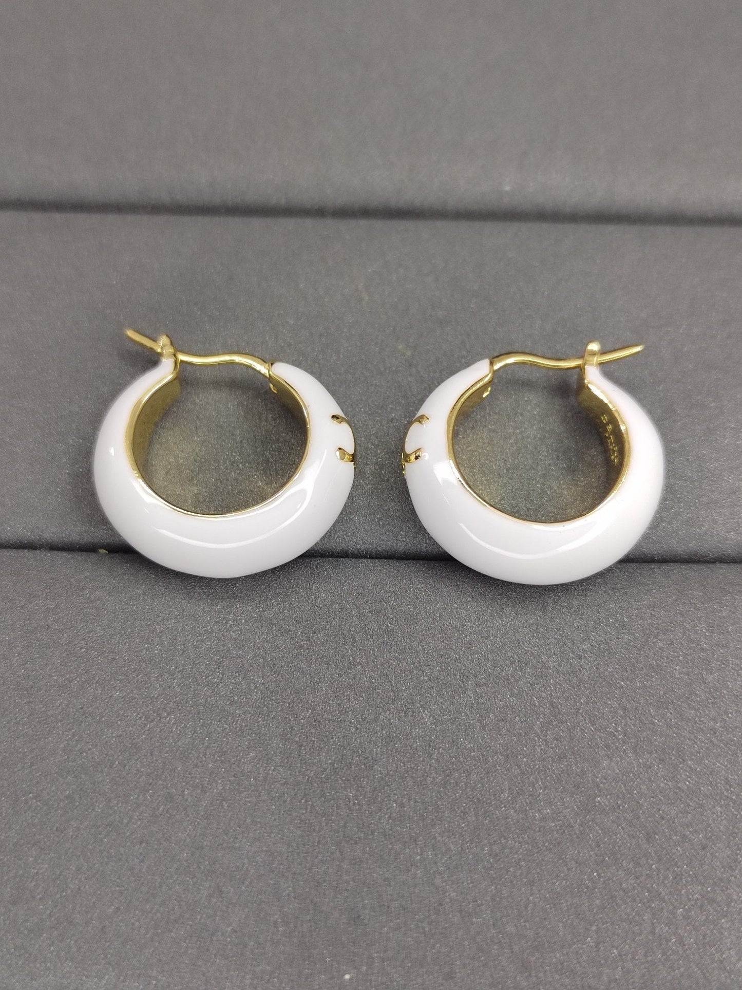 Celine White Pearl 18K Gold Earrings