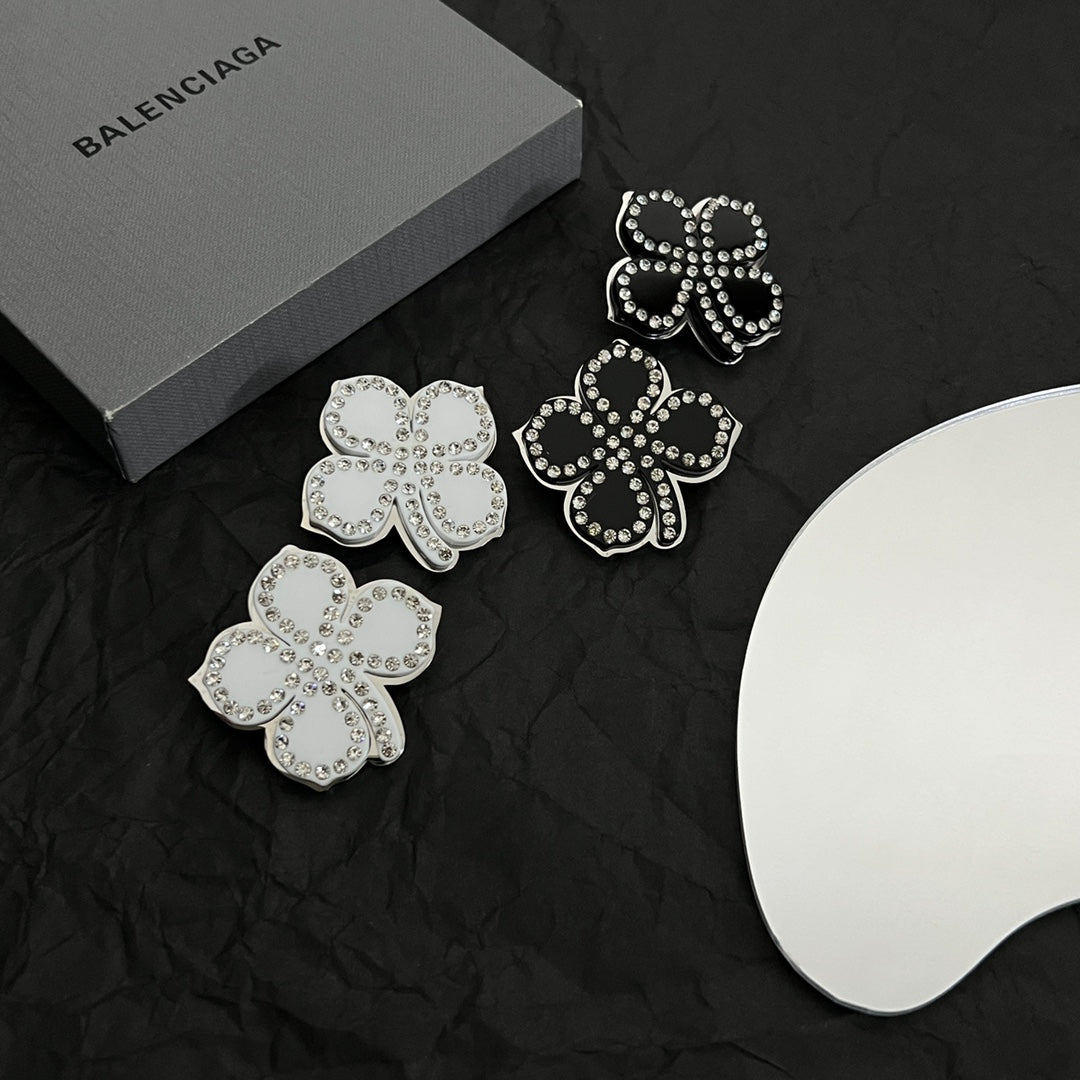 Balenciaga Flower 18K Gold Earrings