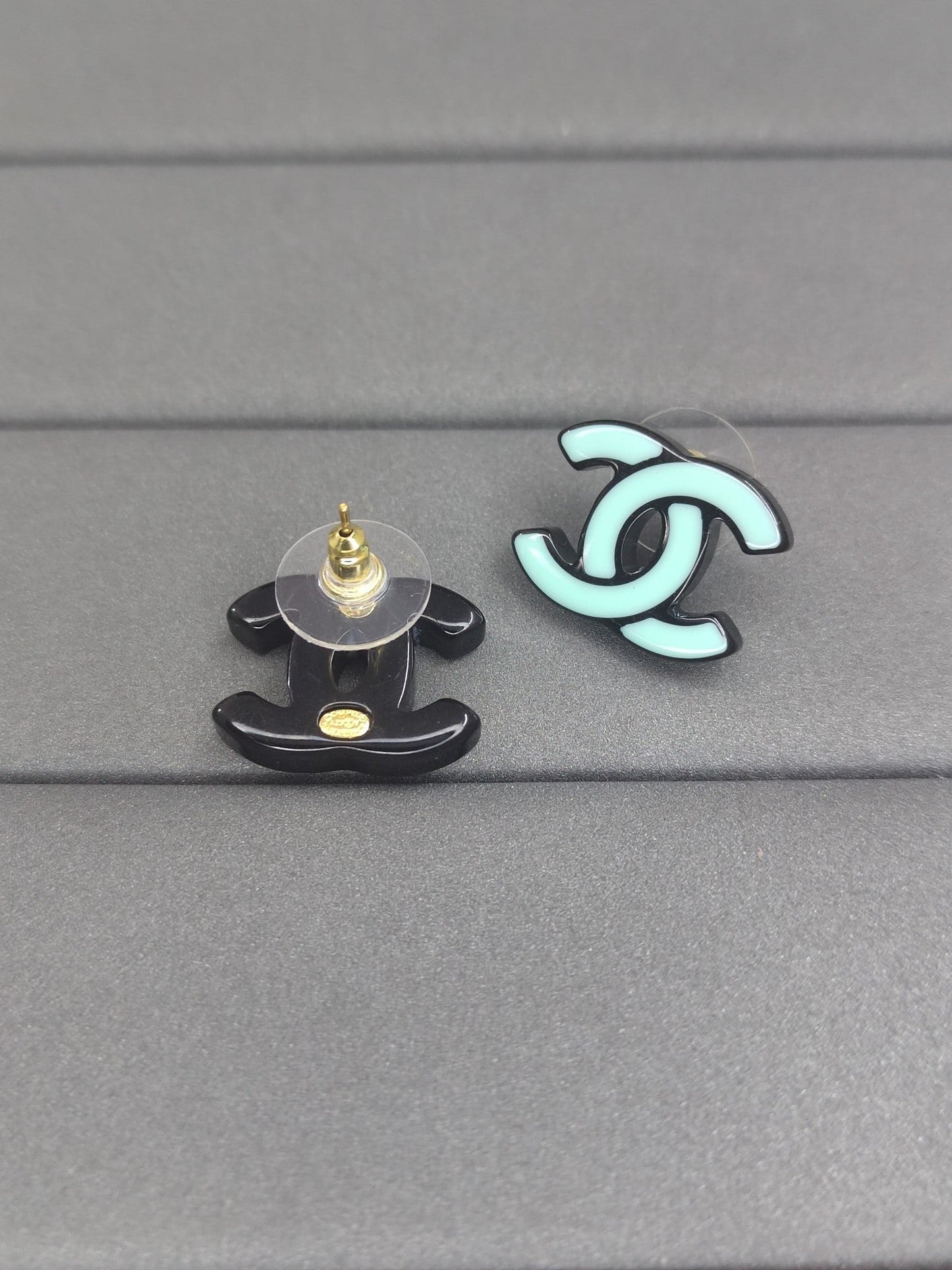 Chanel Classic Blue 18K Gold Earrings