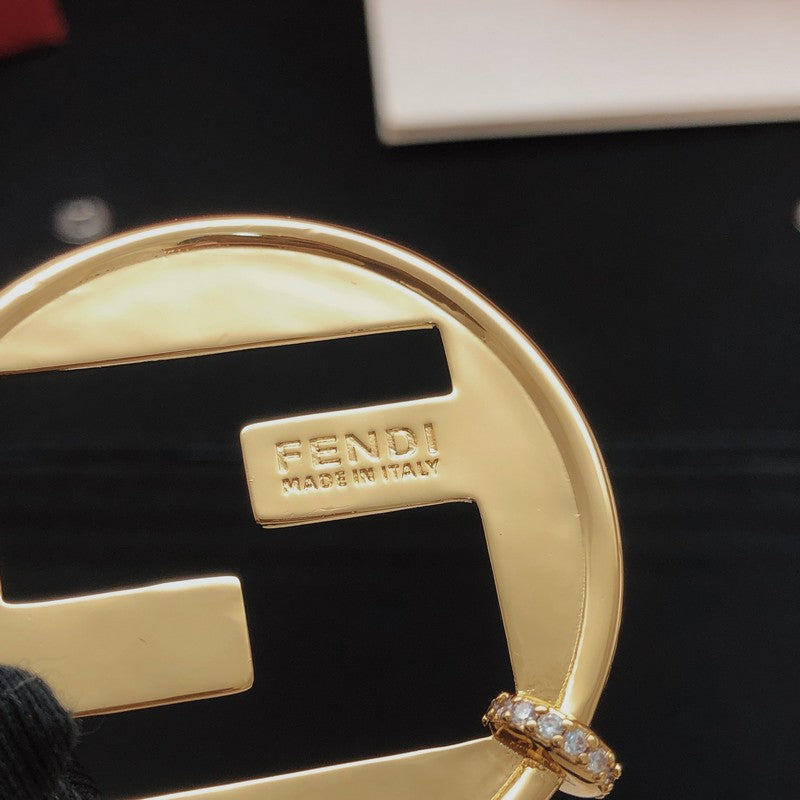 Fendi Big Round 18K Gold Earrings