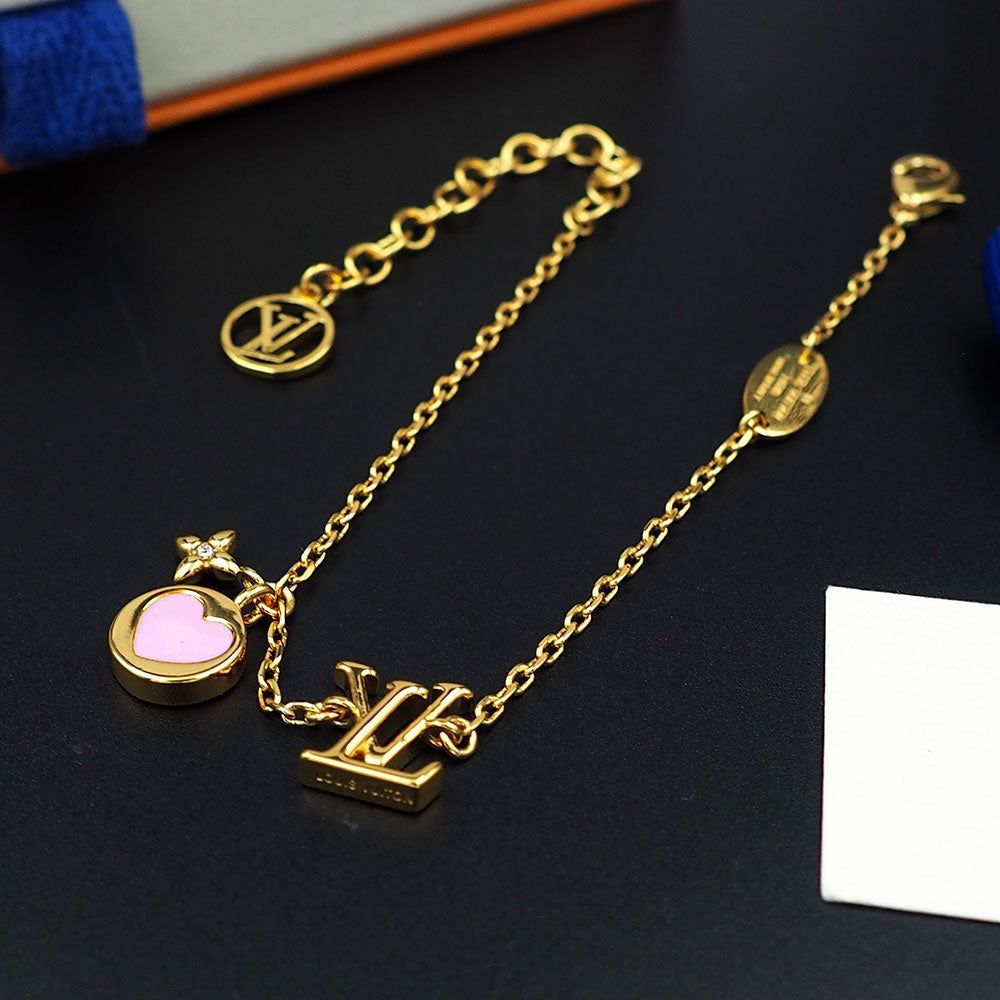 Louis Vuitton Iconic Pink Heart 18K Gold Bracelet