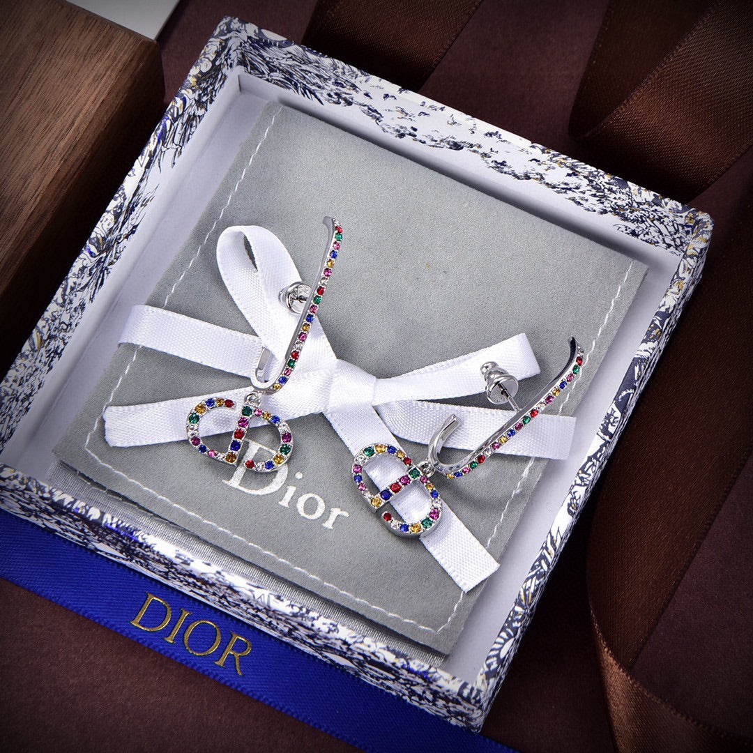 Dior 30 Montaigne Crystals 18K Gold Earrings