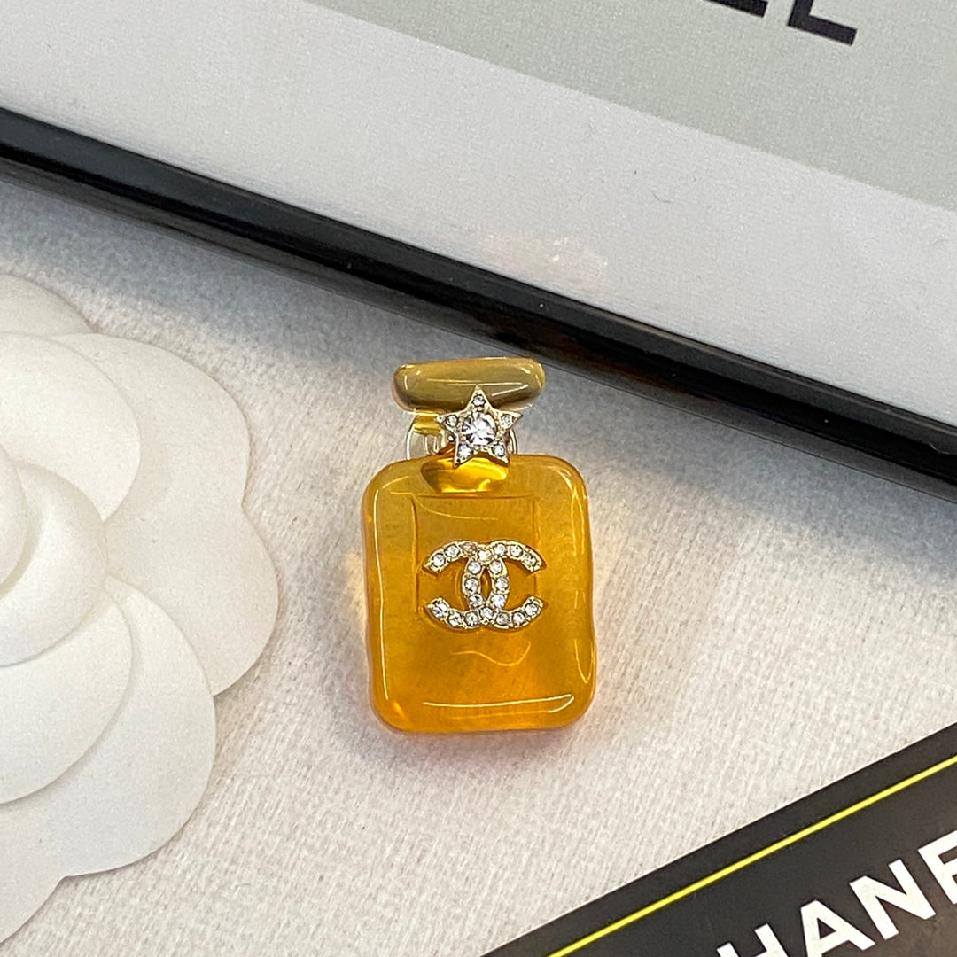 Chanel Perfume Color Bottle 18K Gold Brooch