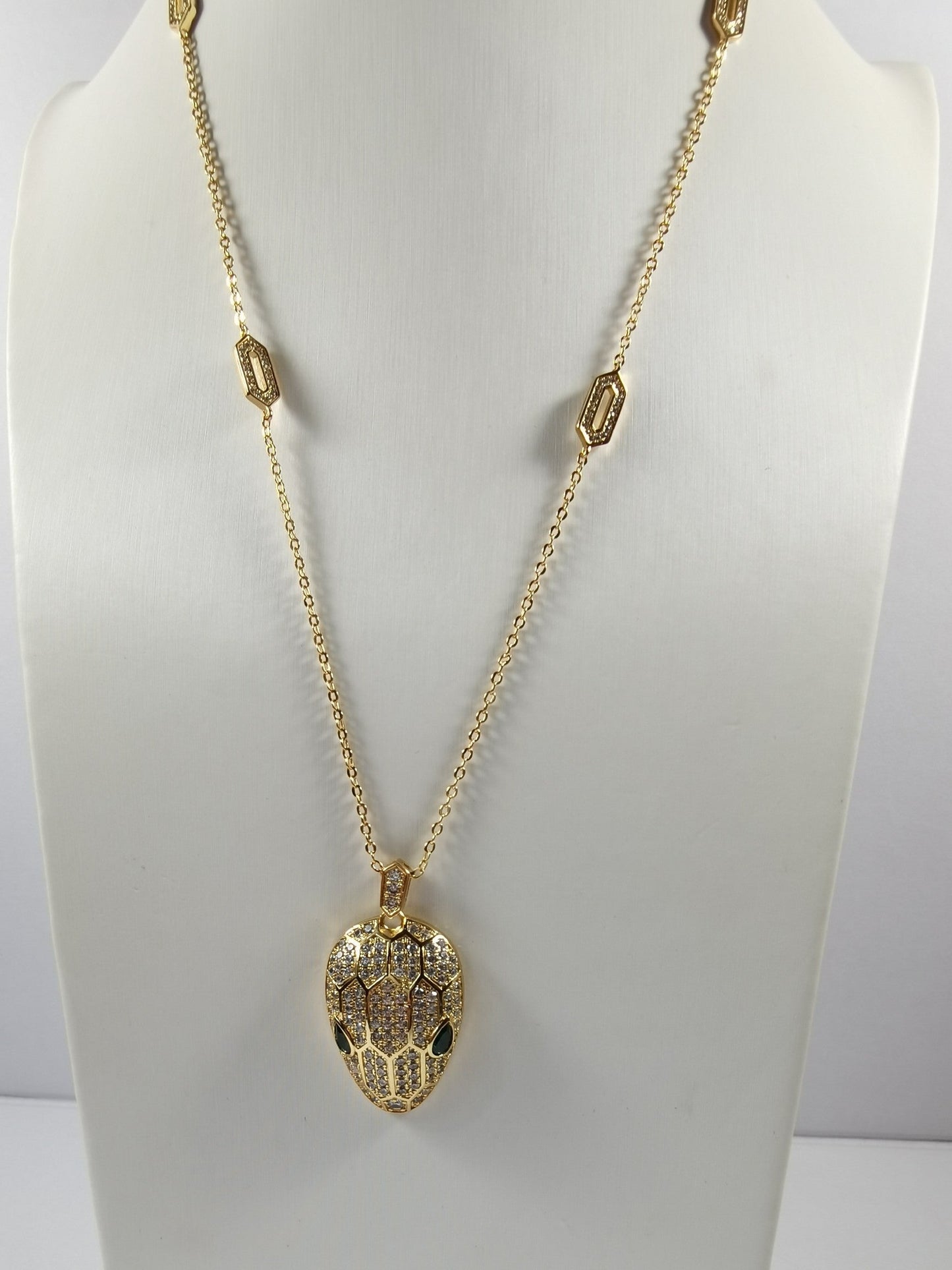Bvlgari Serpenti Emerald 18K Gold Necklace
