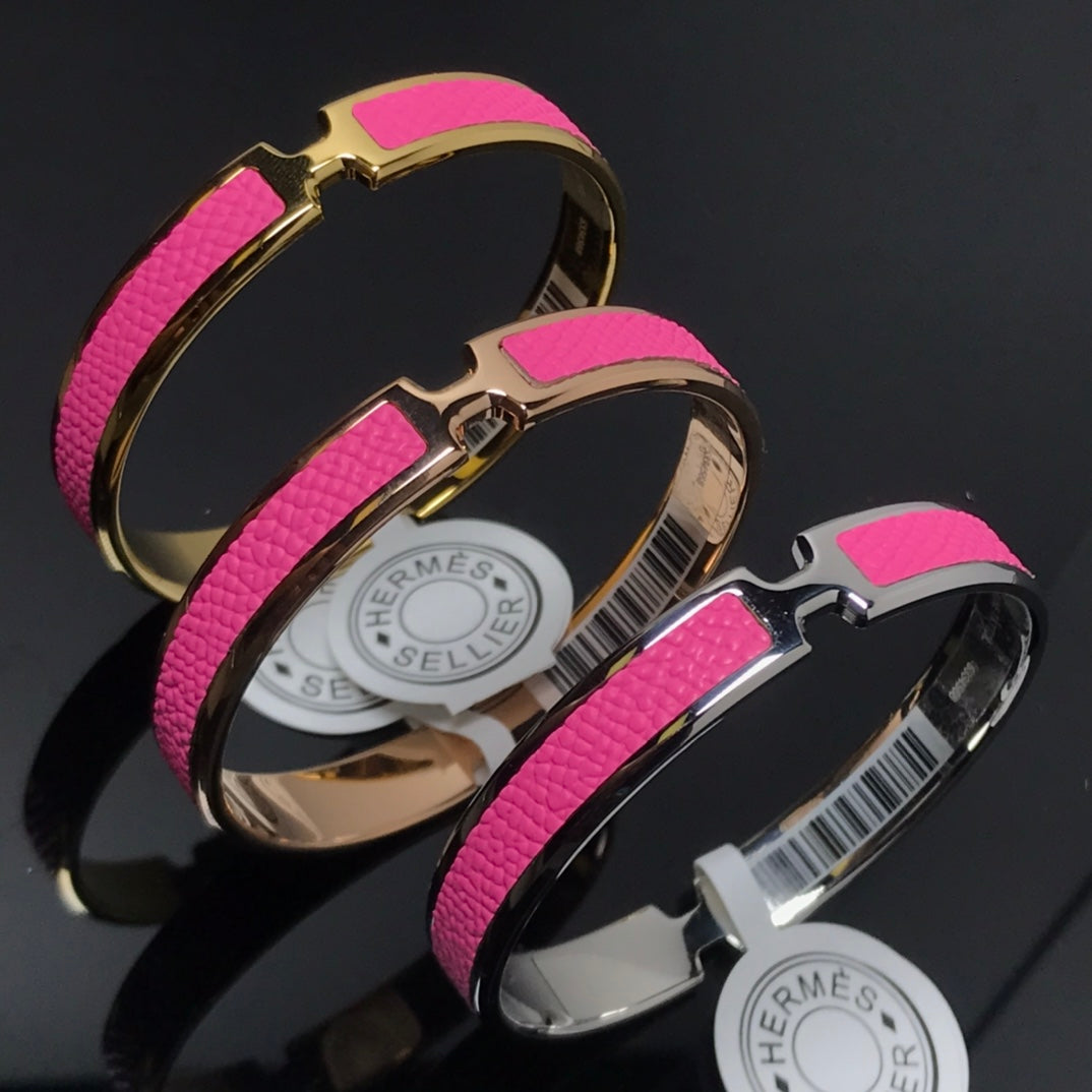 Hermes Olympe Pink 18K Gold Bracelet