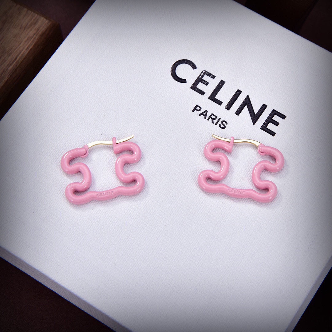 Celine Color Resin 18K Gold Earrings