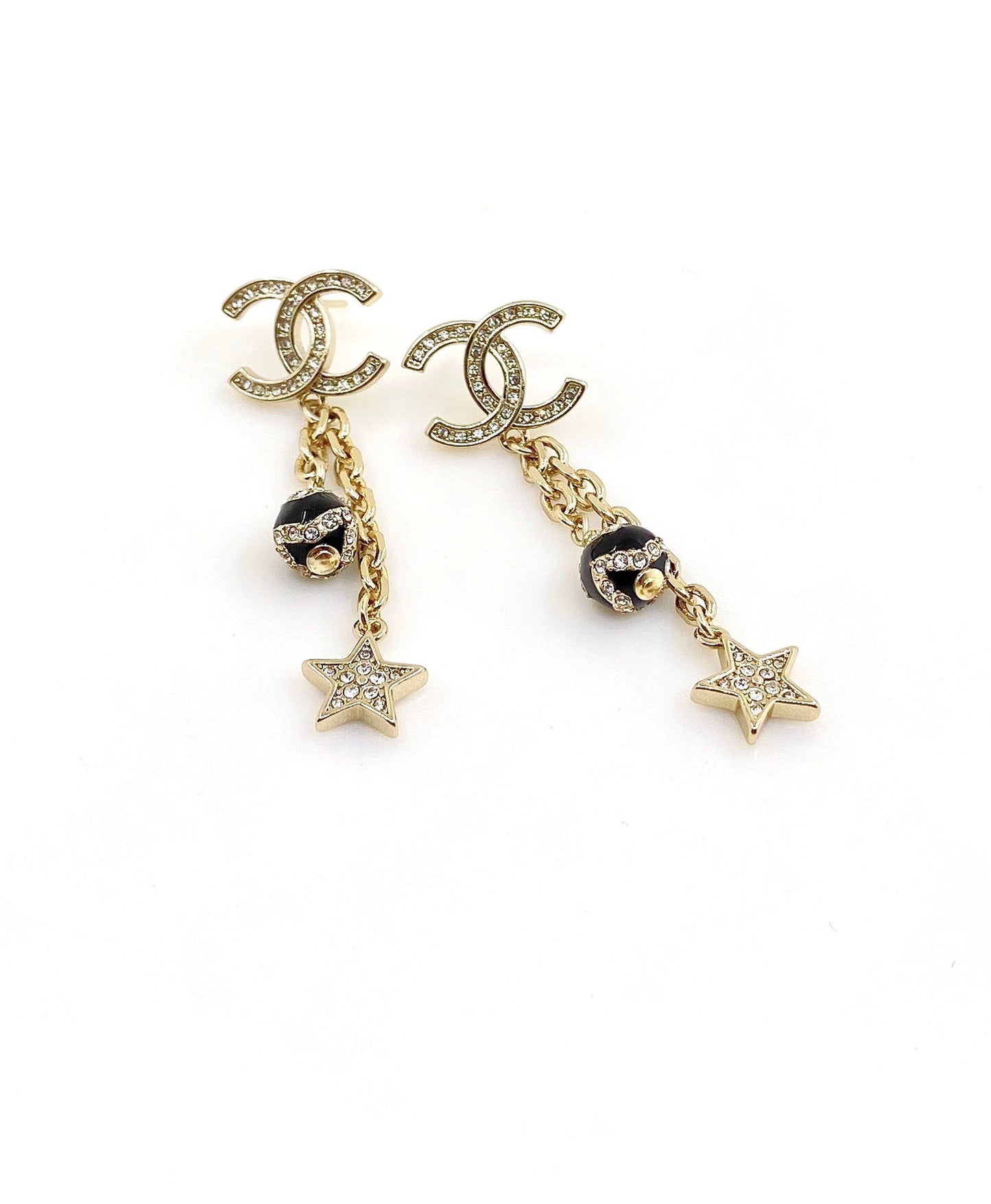 Chanel Star Pearls 18K Gold Earrings