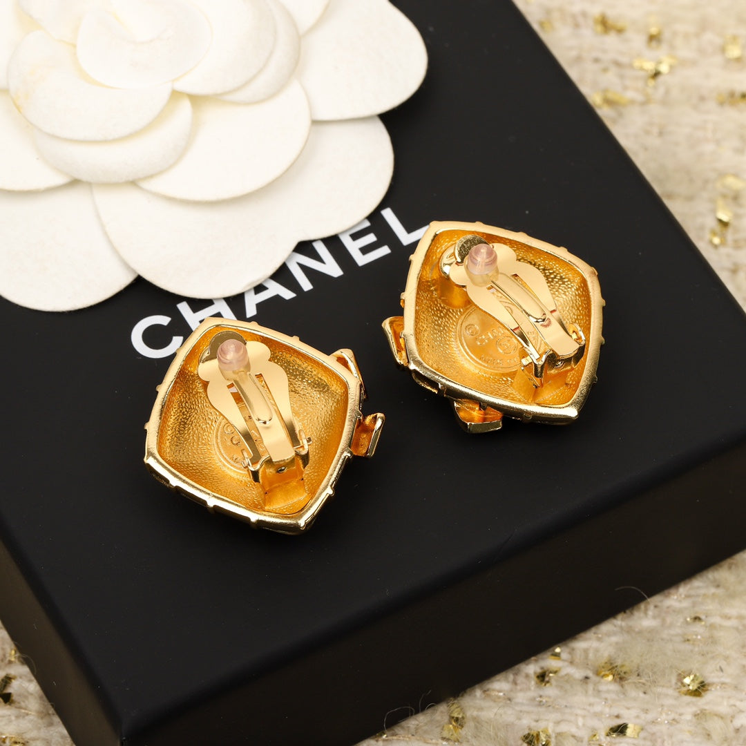 Chanel Vintage 18K Gold Earrings