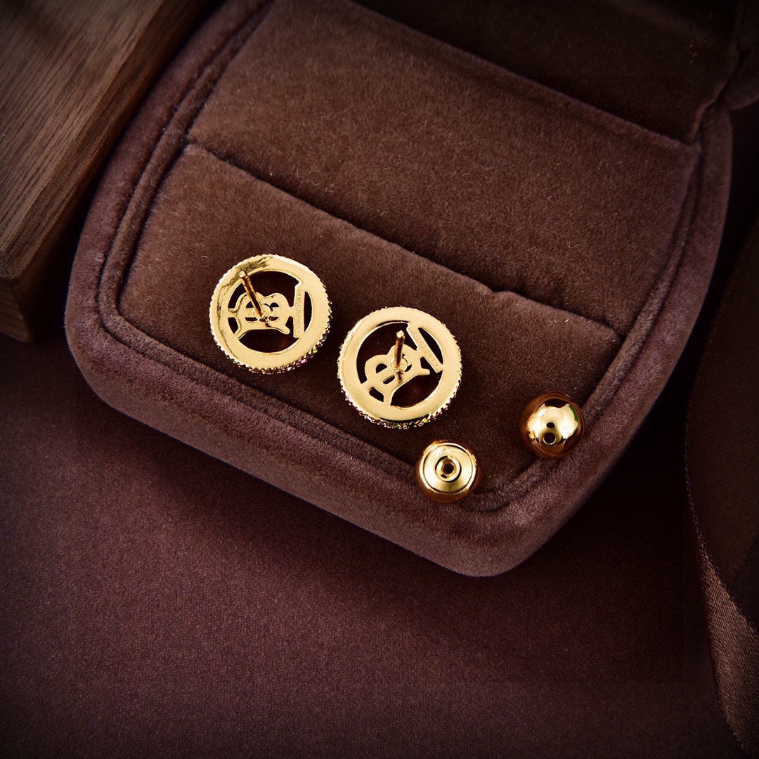 Balenciaga Color Crystals 18K Gold Earrings