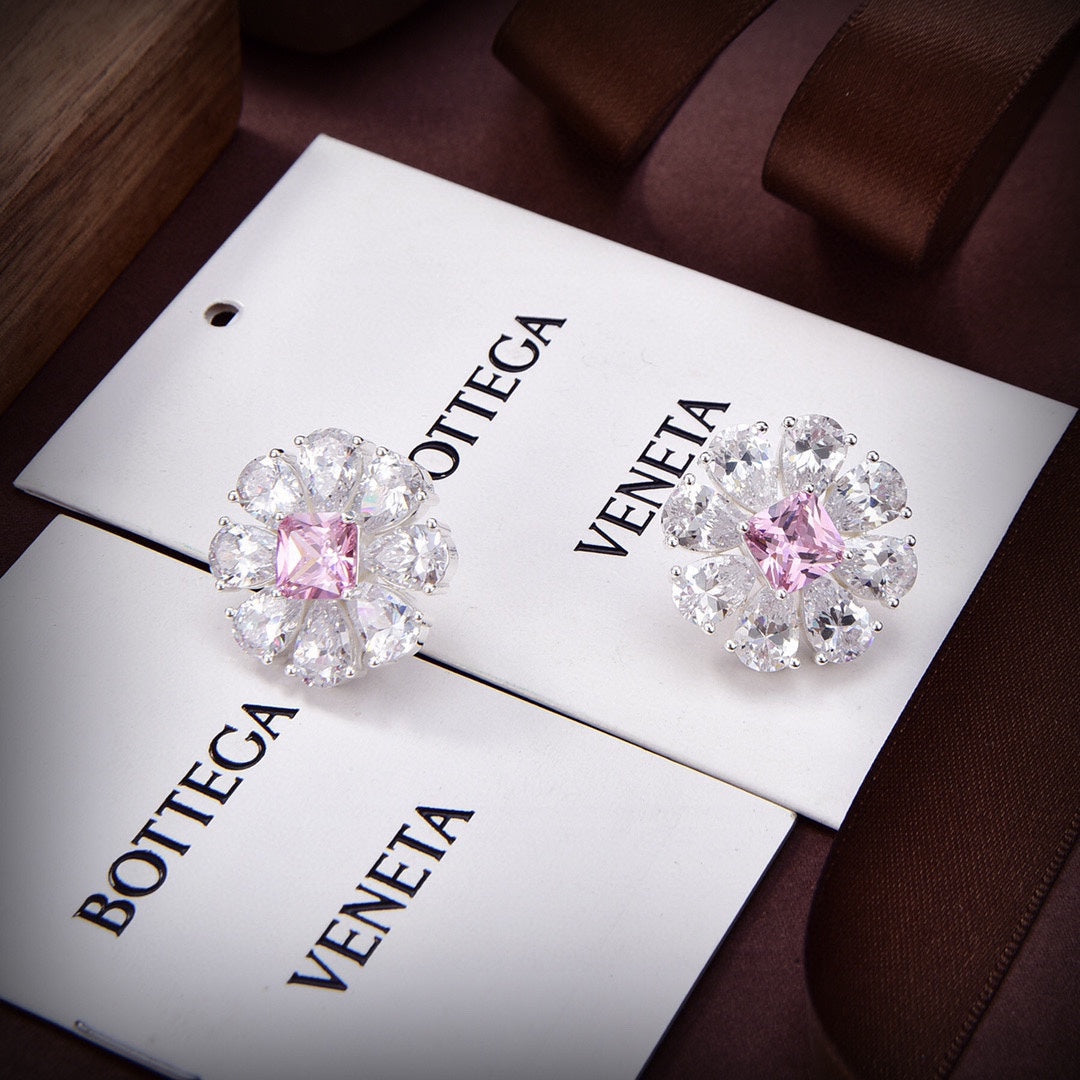 Bvlgari Pink Crystals 18K Gold Earrings