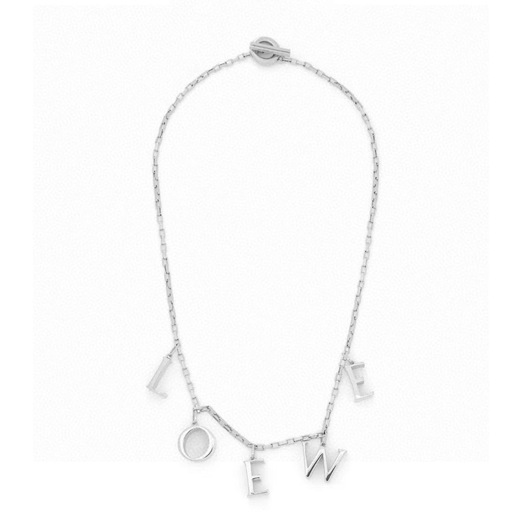 LOEWE Anagram Letter 18K Gold Necklace