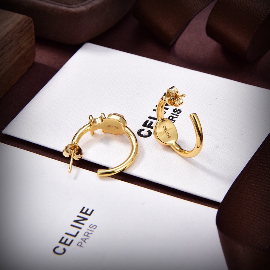 Celine Indie Hoops 18K Gold Earrings