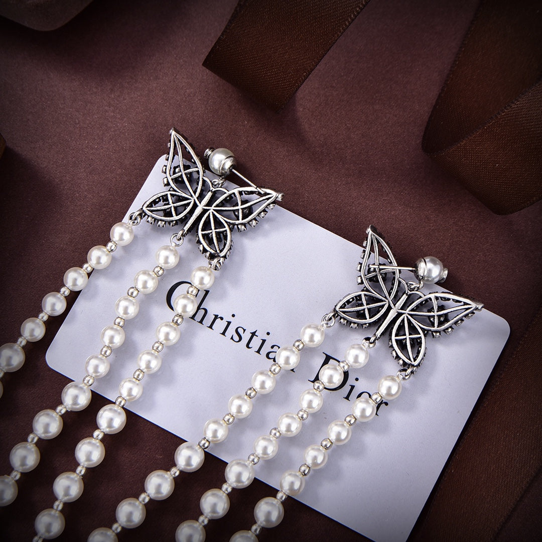 Dior Papillon De Nuit 18K Gold Earrings