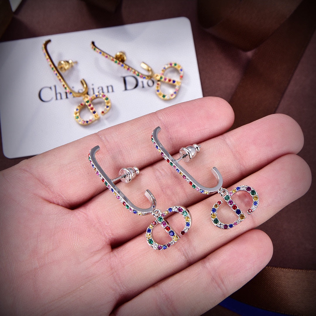 Dior 30 Montaigne Crystals 18K Gold Earrings
