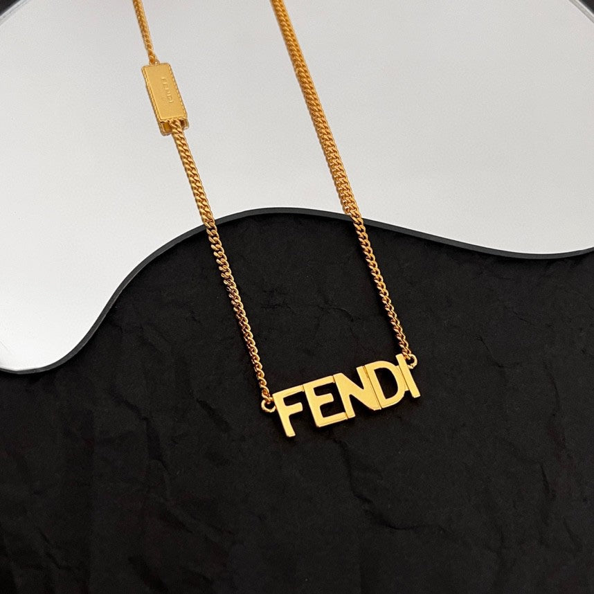 Fendi Script 18K Gold Necklace