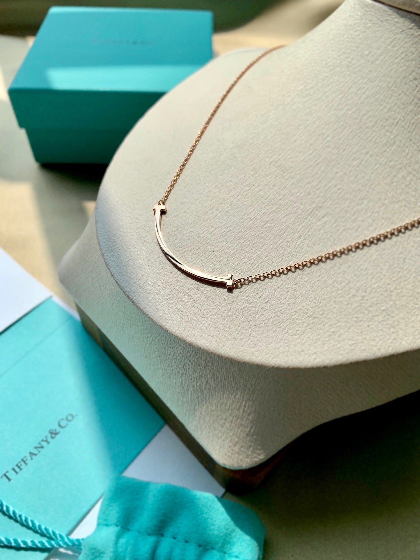 Tiffany Smile Pendant 18K Gold Necklace