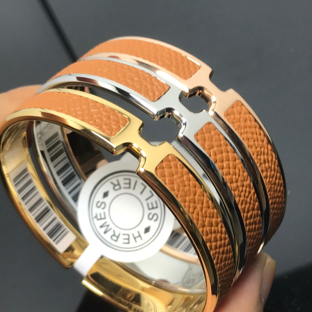 Hermes Olympe Orange 18K Gold Bracelet