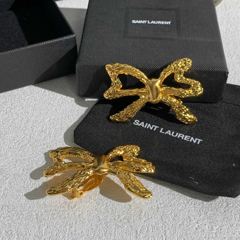 YSL 26C Butterfly Gold 18K Gold Earrings