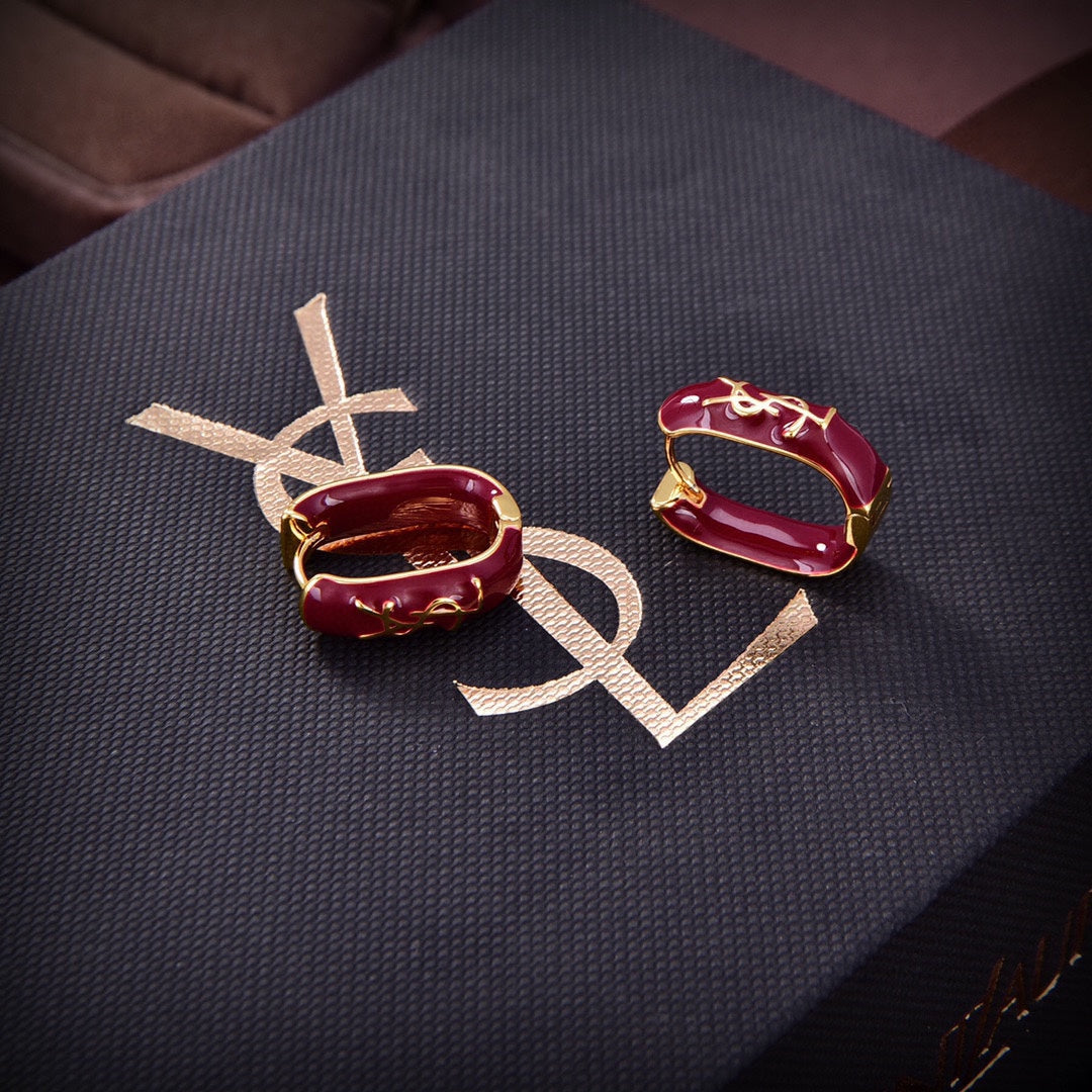 Red 18K Gold Earrings