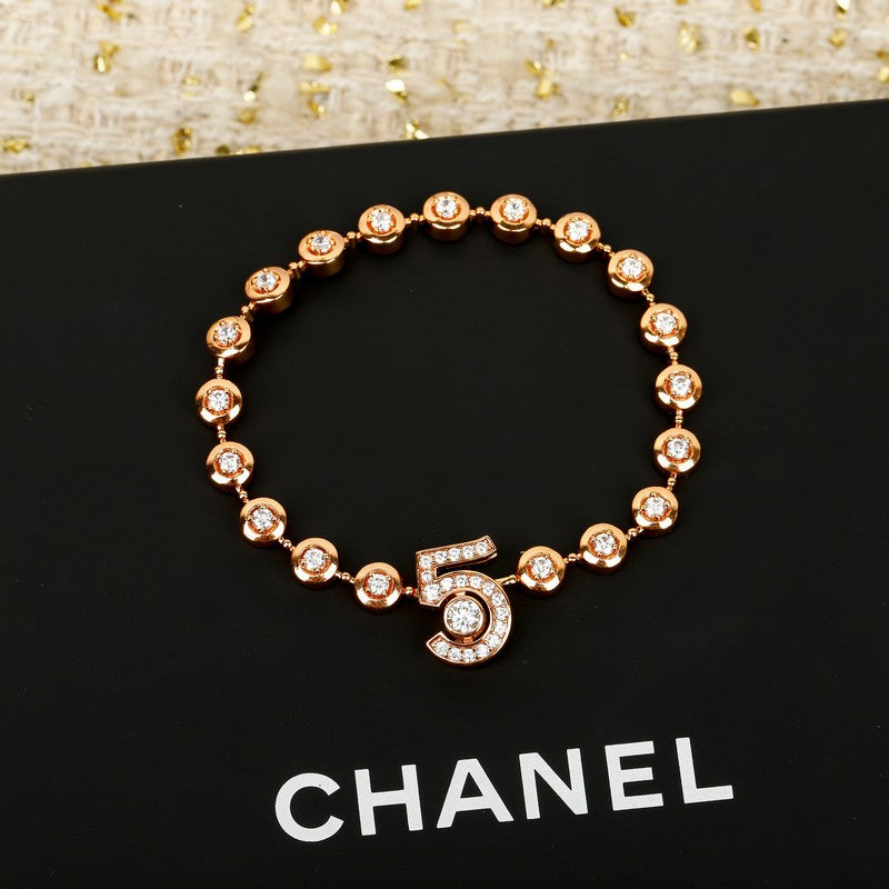 Chanel NO.5 Diamond Gold 18K Gold Bracelet