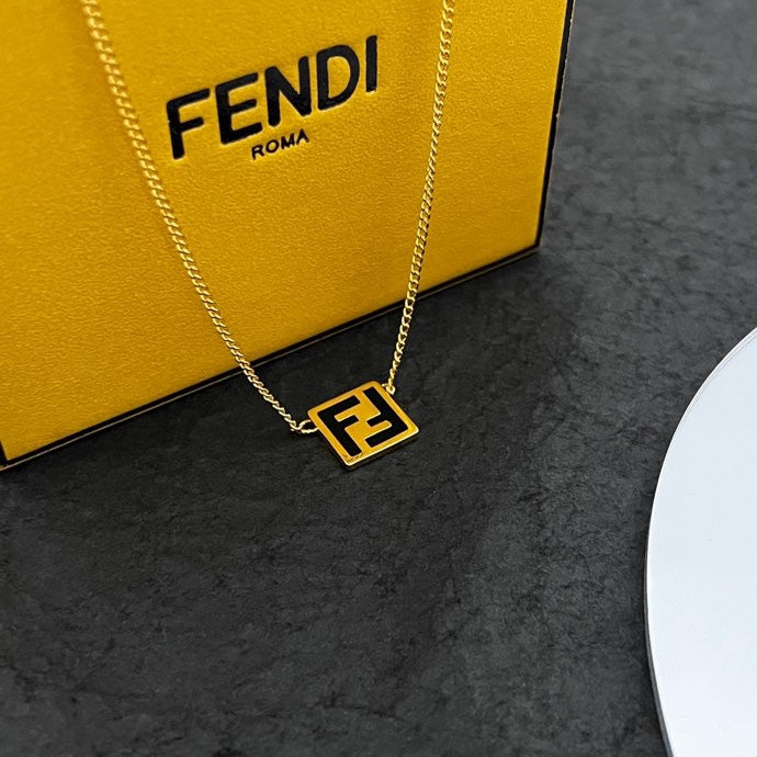 Fendi Forever Black 18K Gold Necklace