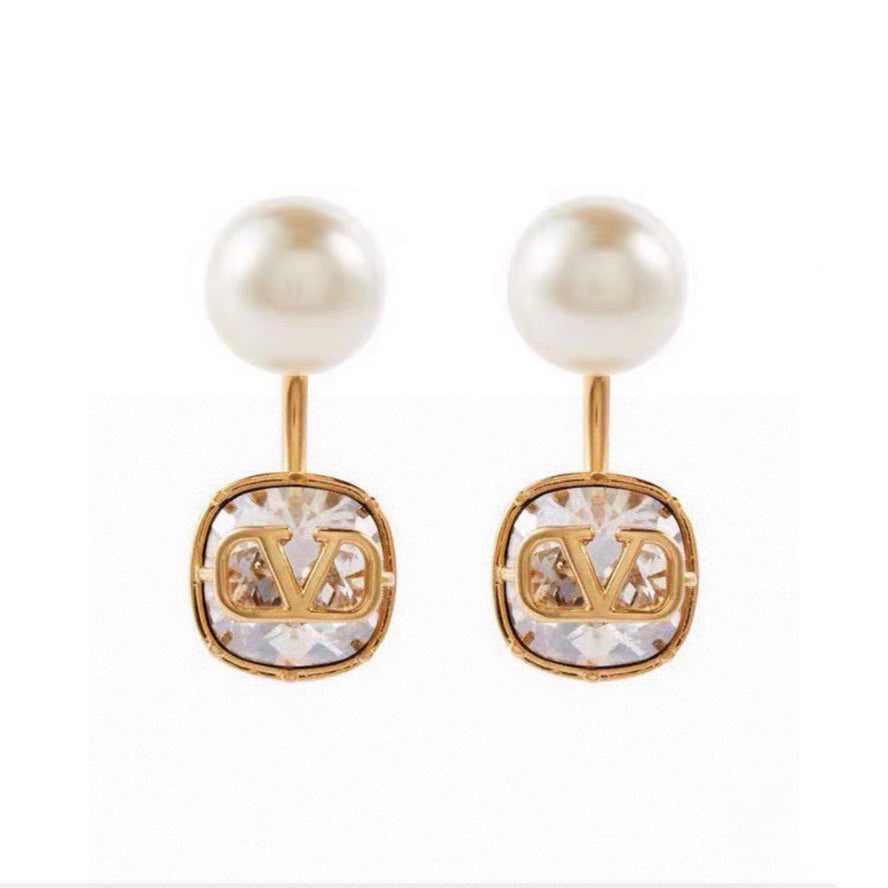 Valentino Crystal 18K Gold Earrings