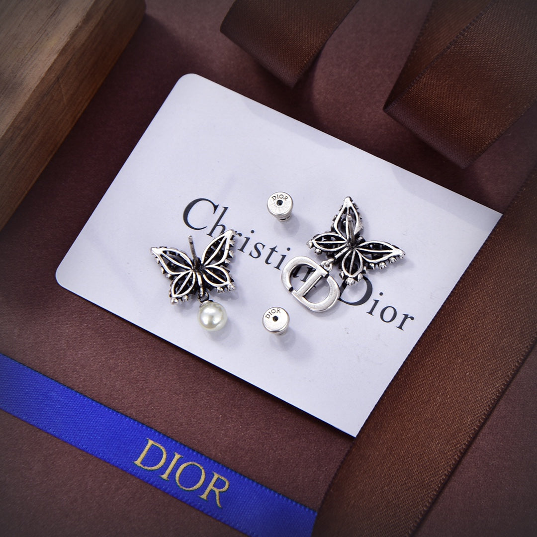 Dior Papillon De Nuit 18K Gold Earrings