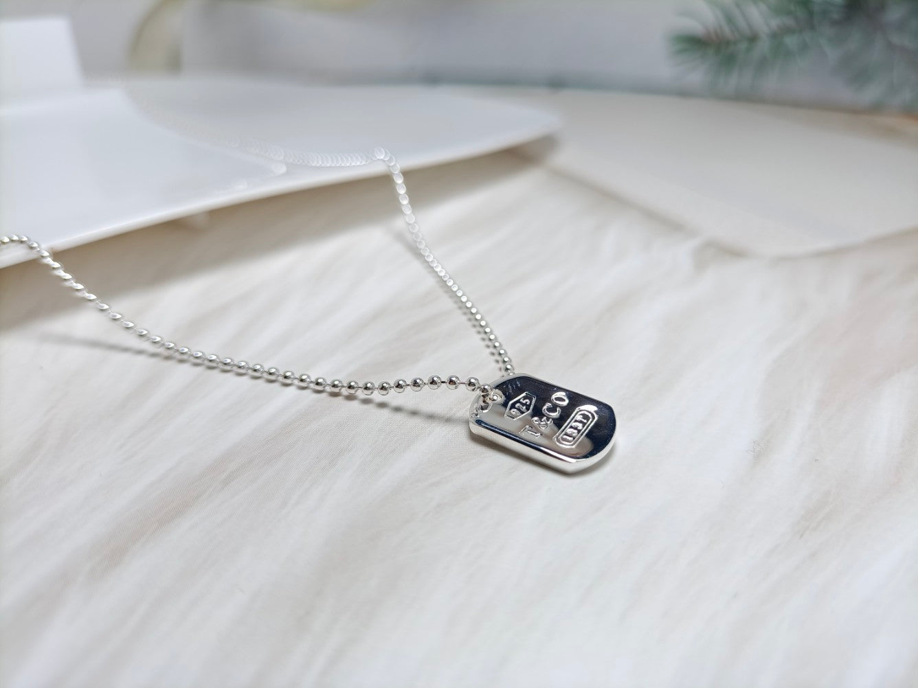 Tiffany 1837 Tag Pendant 18K Gold Necklace