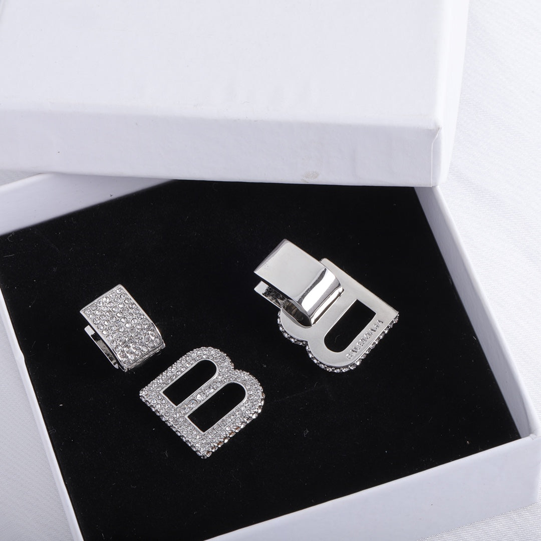 Balenciaga Hourglass Diamond 18K Gold Earrings