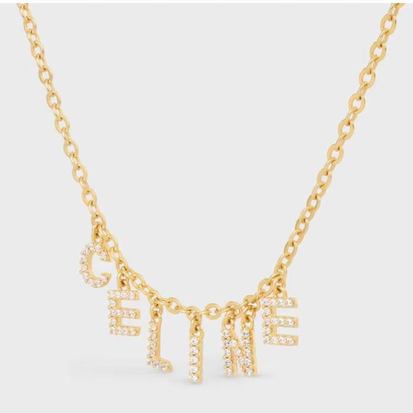 Celine Paris Strass Crystals 18K Gold Necklace