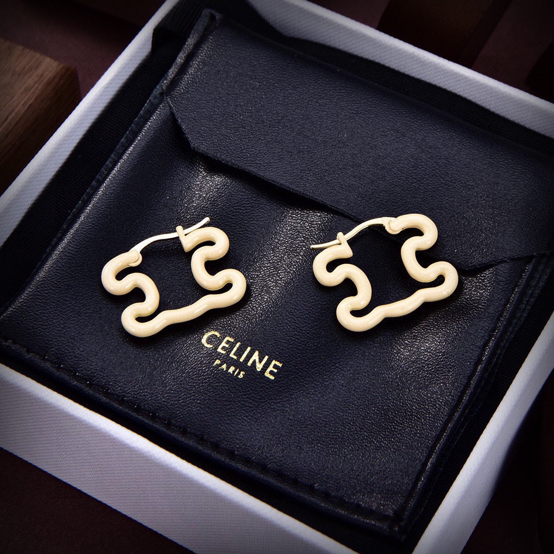 Celine Color Resin 18K Gold Earrings