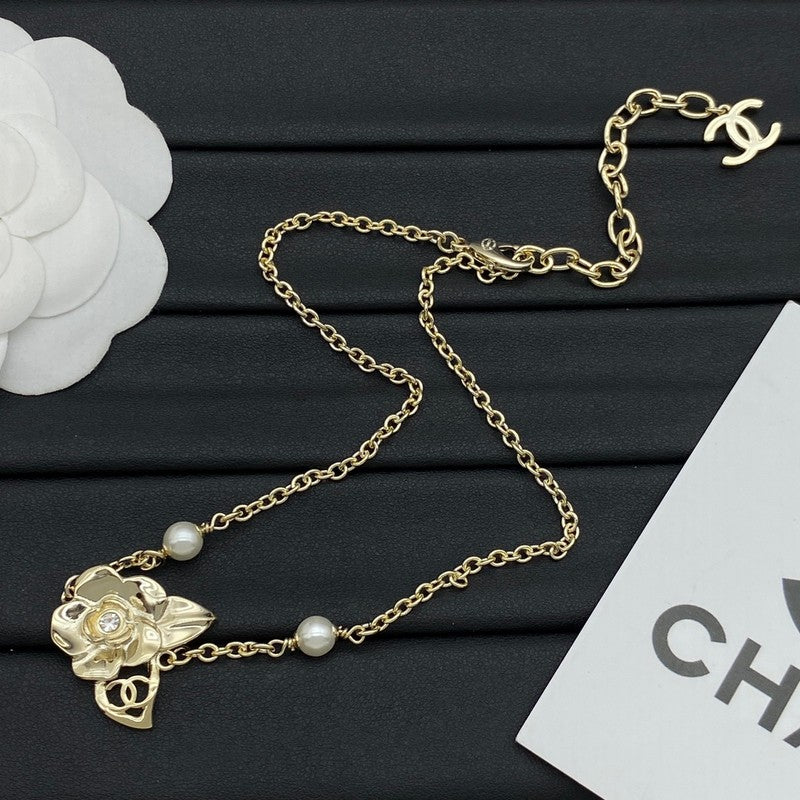 Chanel Camellia 18K Gold Necklace