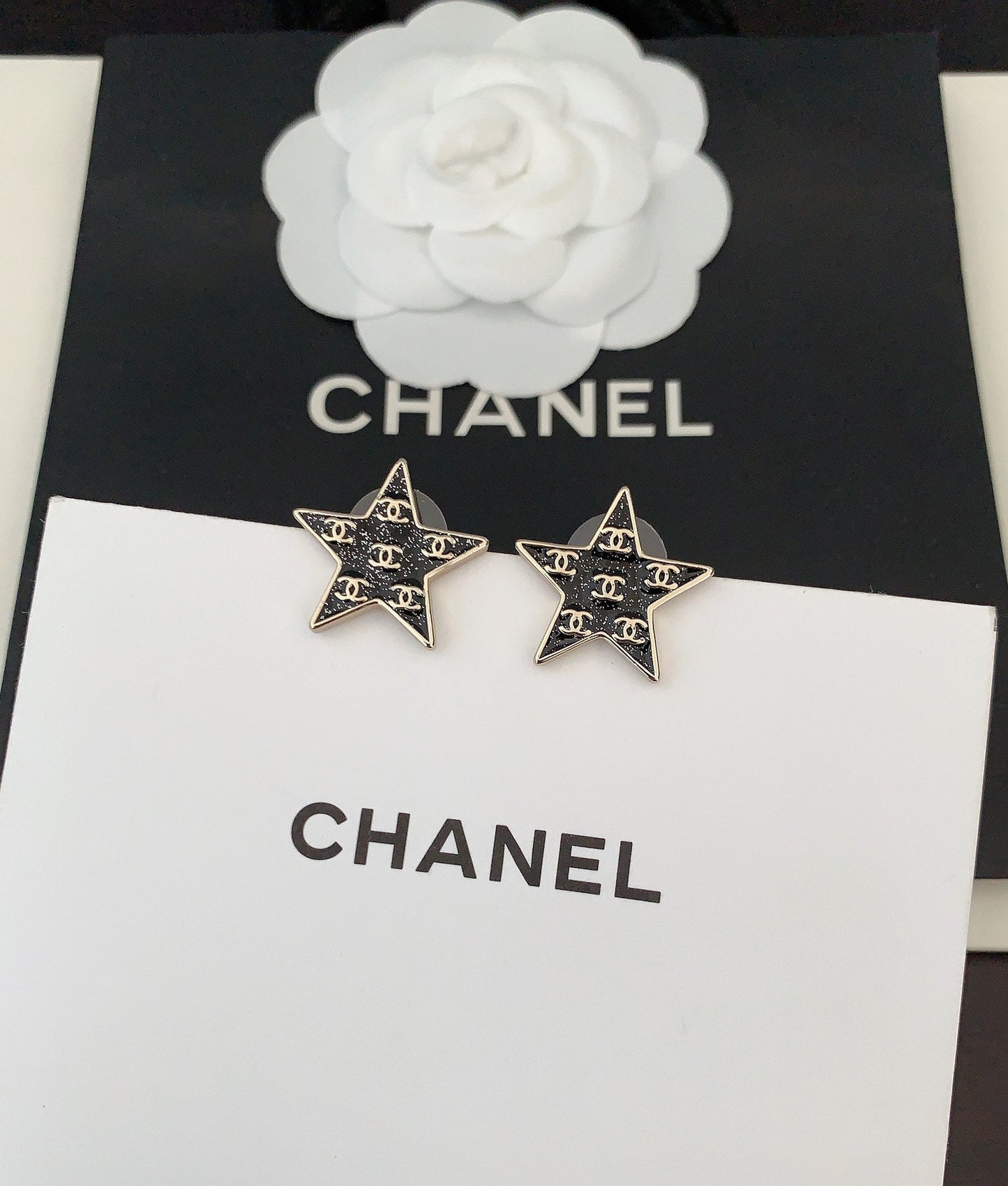 Chanel Star 18K Gold Earrings