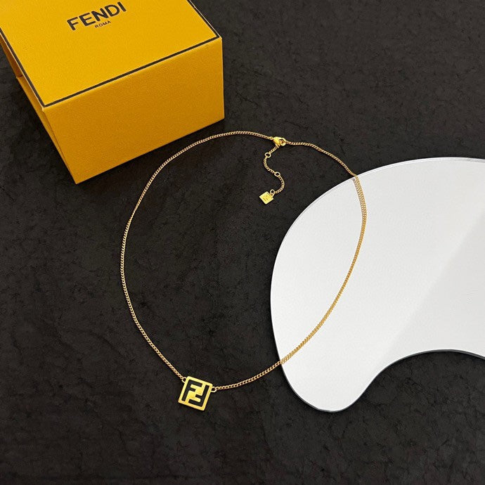 Fendi Forever Black 18K Gold Necklace