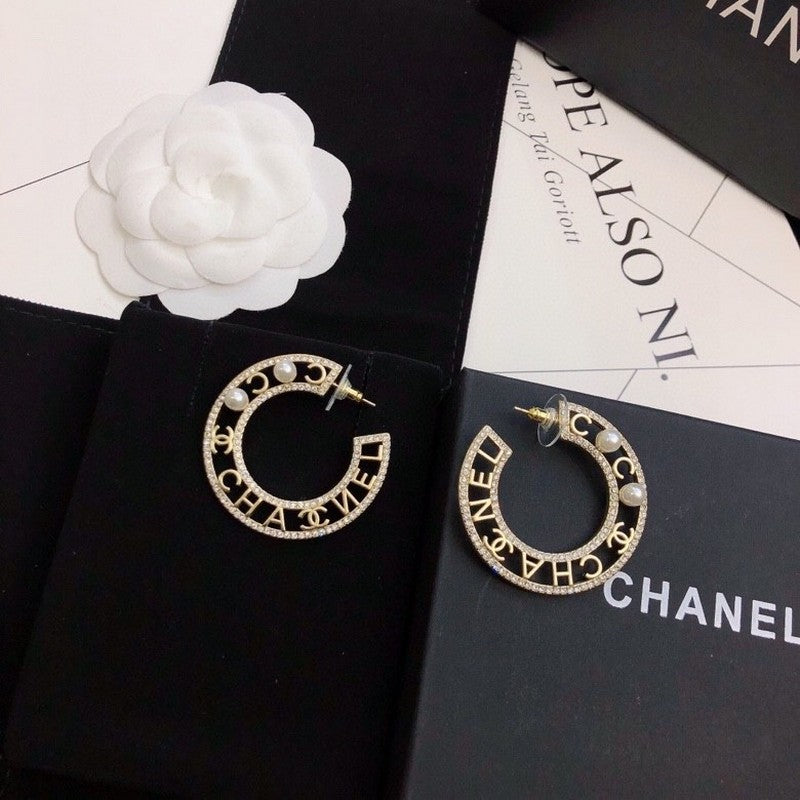 Chanel Circle Pearl 18K Gold Earrings