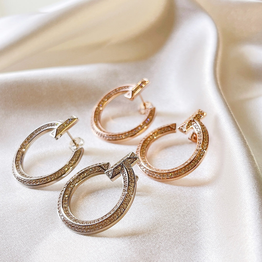 Tiffany T1 Open Hoop 18K Rose Gold Earrings
