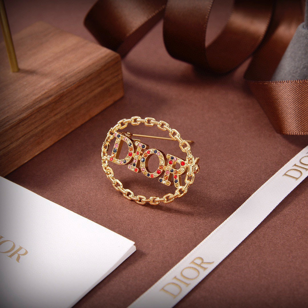 Dior Revolution Color Crystals 18K Gold Brooch