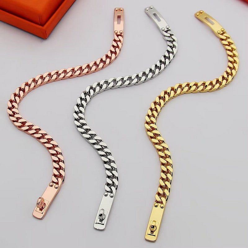 Hermes Kelly Chain 18K Gold Bracelet