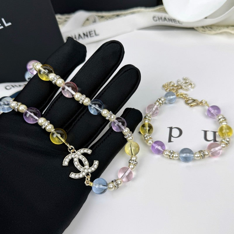 Chanel 26C Color Crystal 18K Gold Necklace