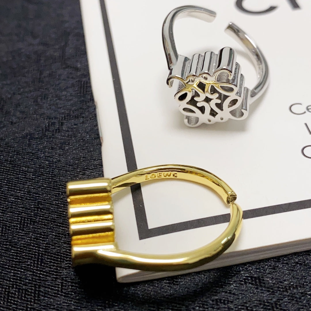 LOEWE Anagram Single Anagram 18K Gold Ring