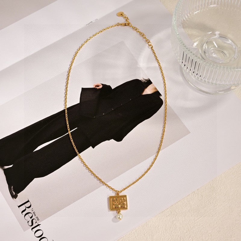 Dior Square 18K Gold Necklace