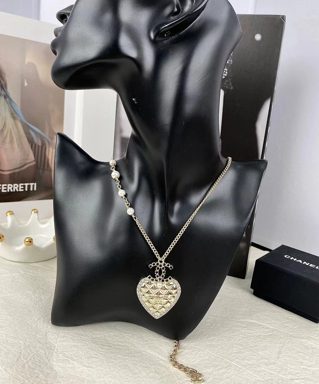 Chanel Heart 18K Gold Necklace