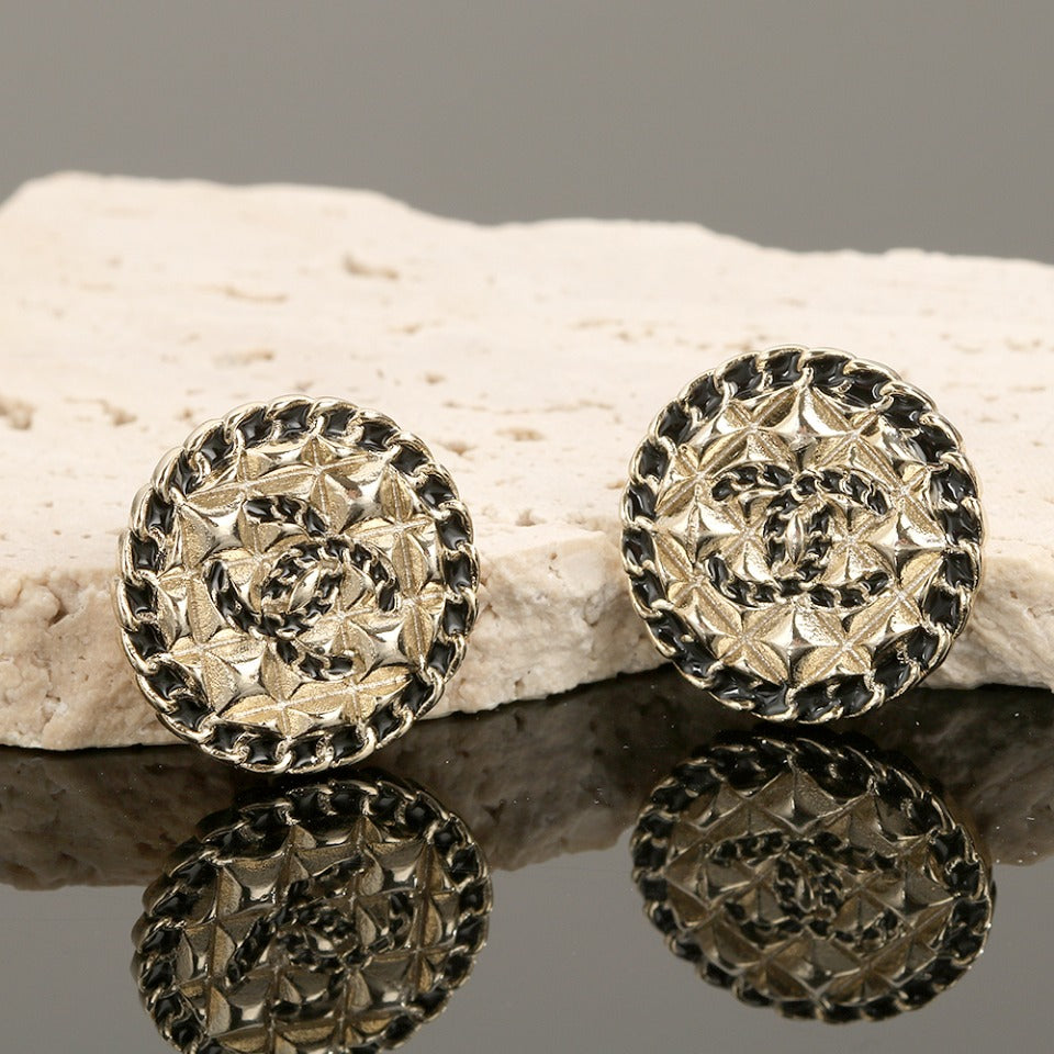 Chanel Strass 18K Gold Earrings