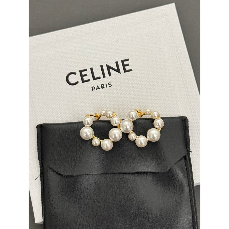 Celine Pearl 18K Gold Earrings