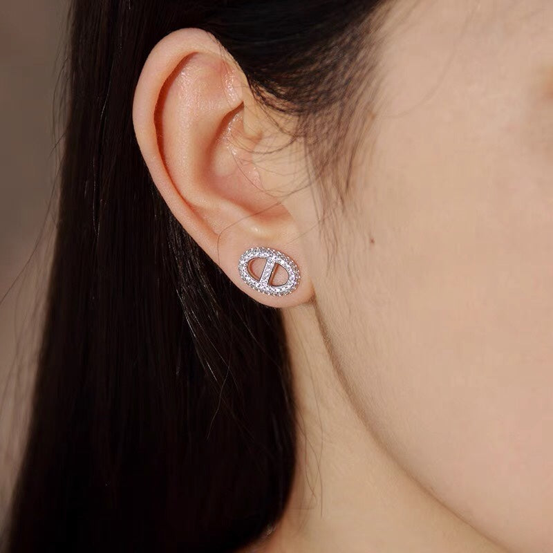 Hermes Farandole Diamond 18K Gold Earrings